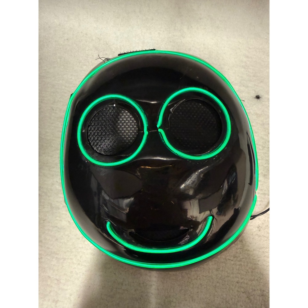 Green Light-Up Stick Figure Costume Child Medium 8-10 Black Neon LED Halloween